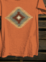 Cotton-Blend Crew Neck Nationality/Ethnic Western Style T-Shirt
