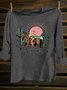 Loose Crew Neck Western Style Scenery T-Shirt