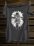 Crew Neck Cotton-Blend Western Style T-Shirt