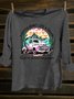 Scenery Loose Western Style Cotton-Blend T-Shirt