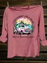 Scenery Loose Western Style Cotton-Blend T-Shirt