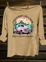 Scenery Loose Western Style Cotton-Blend T-Shirt