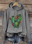 Loose Hoodie Western Style Floral Hoodie