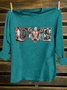 Loose Ethnic Crew Neck Western Style T-Shirt
