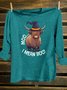 Loose Western Style Crew Neck Halloween T-Shirt