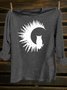 Cotton-Blend Western Style Crew Neck Cat T-Shirt
