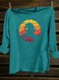 Western Style Loose Cotton-Blend Horse T-Shirt