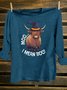 Loose Western Style Crew Neck Halloween T-Shirt