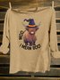 Loose Western Style Crew Neck Halloween T-Shirt