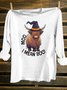 Loose Western Style Crew Neck Halloween T-Shirt