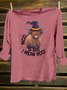 Loose Western Style Crew Neck Halloween T-Shirt