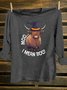 Loose Western Style Crew Neck Halloween T-Shirt