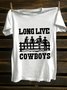 Long Live Cowboys Western Style Loose T-Shirt