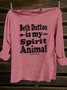 Letter Pattern Western Style Crew Neck Cotton-Blend T-Shirt