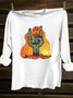 Cactus Scenery Printed Western Style Long SleeveT-Shirt