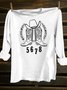 Western Style Abstract Cotton-Blend T-Shirt
