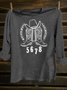 Western Style Abstract Cotton-Blend T-Shirt
