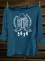 Western Style Abstract Cotton-Blend T-Shirt