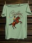 Western Style Cotton-Blend Loose T-Shirt