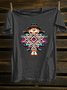 Ethnic Geometry Cotton-Blend Western Style T-Shirt