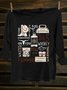 Western Style Loose Text Letters Long Sleeve T-Shirt