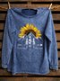 Distressing Loose Western Style Sweatshirt