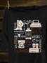 Western Style Loose Text Letters Long Sleeve T-Shirt