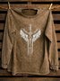 Western Style Crew Neck Abstract Cotton Sweatshirt