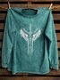 Western Style Crew Neck Abstract Cotton Sweatshirt