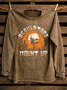 Loose Western Style Distressing Cotton Sweatshirt