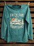 Western Style Crew Neck Cotton Sweatshirt