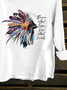 Crew Neck Text Letters Western Style Loose T-Shirt