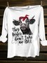 Crew Neck Cattle Loose Western Style T-Shirt