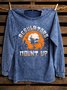 Loose Western Style Distressing Cotton Sweatshirt