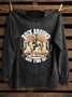 Crew Neck Text Letters Western Style Sweatshirt