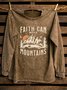 Western Style Crew Neck Cotton Sweatshirt