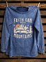 Western Style Crew Neck Cotton Sweatshirt