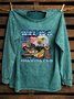 Western Style Cotton Text Letters Loose Sweatshirt