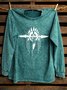 Western Style Cotton Ethnic Distressing Sweatshirt