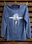 Western Style Cotton Ethnic Distressing Sweatshirt