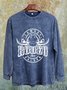 Cotton Distressing Western Style Cowboy Saloon Rodeo Show  Sweatshirt