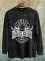 Cotton Distressing Western Style Cowboy Saloon Rodeo Show  Sweatshirt