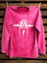 Western Style Cotton Ethnic Distressing Sweatshirt