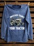 Cotton Western Style Distressing Sweatshirt