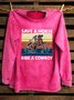 Text Letters Western Style Distressing Sweatshirt