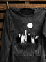 Distressing Crew Neck Western Style Sweatshirt