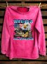 Western Style Cotton Text Letters Loose Sweatshirt