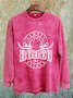 Cotton Distressing Western Style Cowboy Saloon Rodeo Show  Sweatshirt