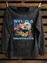 Western Style Cotton Text Letters Loose Sweatshirt