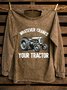 Cotton Western Style Distressing Sweatshirt